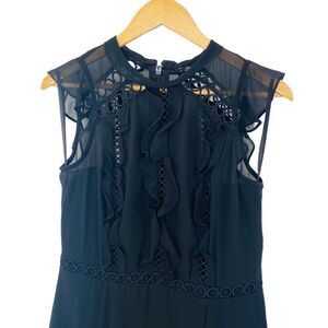 Lumier by Bariano black long ruffle dress size large